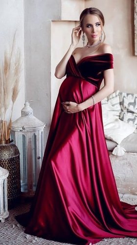 Платье для беременных в бордо цвете № 33