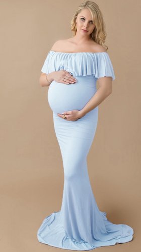 Платье  для беременных в голубом цвете № 25