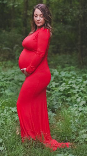 Платье в пол на беременных в цвете бордо № 18