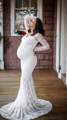Платье на беременных в белом цвете № 10