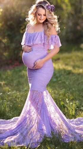 Платье на беременных в сиреневом цвете № 9