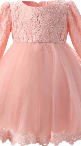 Детское платье  в персиковом цвете с рукавами № 27