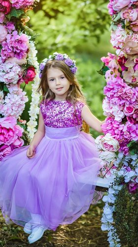Детское платье в лавандовом цвете № 15