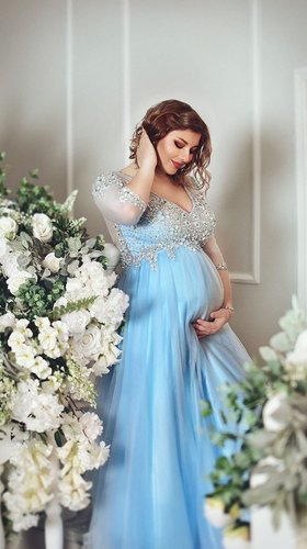 Пышное платье на беременных 